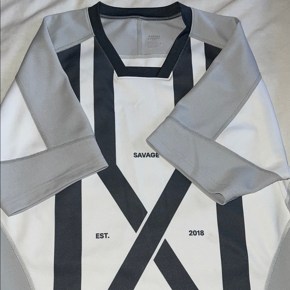 Savage X Fenty gray and White Graphic Shirt